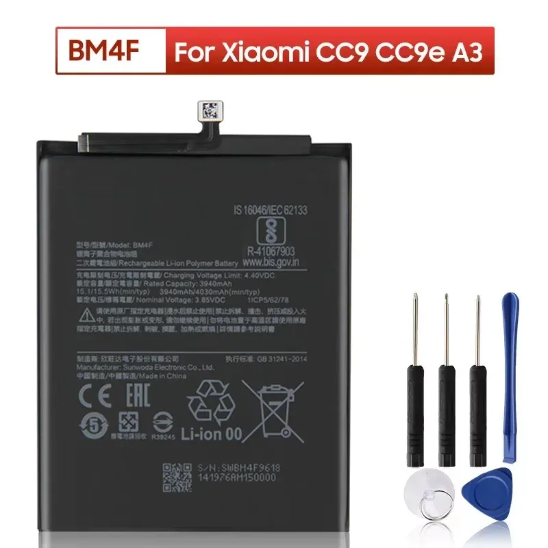

BM4F Replacement Phone Battery For Xiaomi CC9 CC9e CC9 e Mi A3 Mi9 Lite 4030mAh