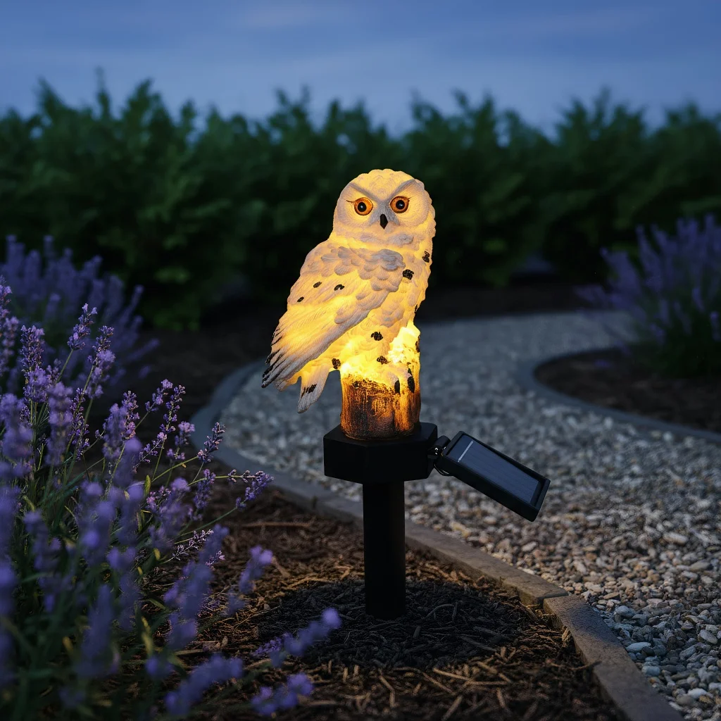 

Солнечные садовые светильники в форме совы, светодиодные уличные светильники на солнечных батареях, водонепроницаемые светильники в форме животных для декора газона и двора