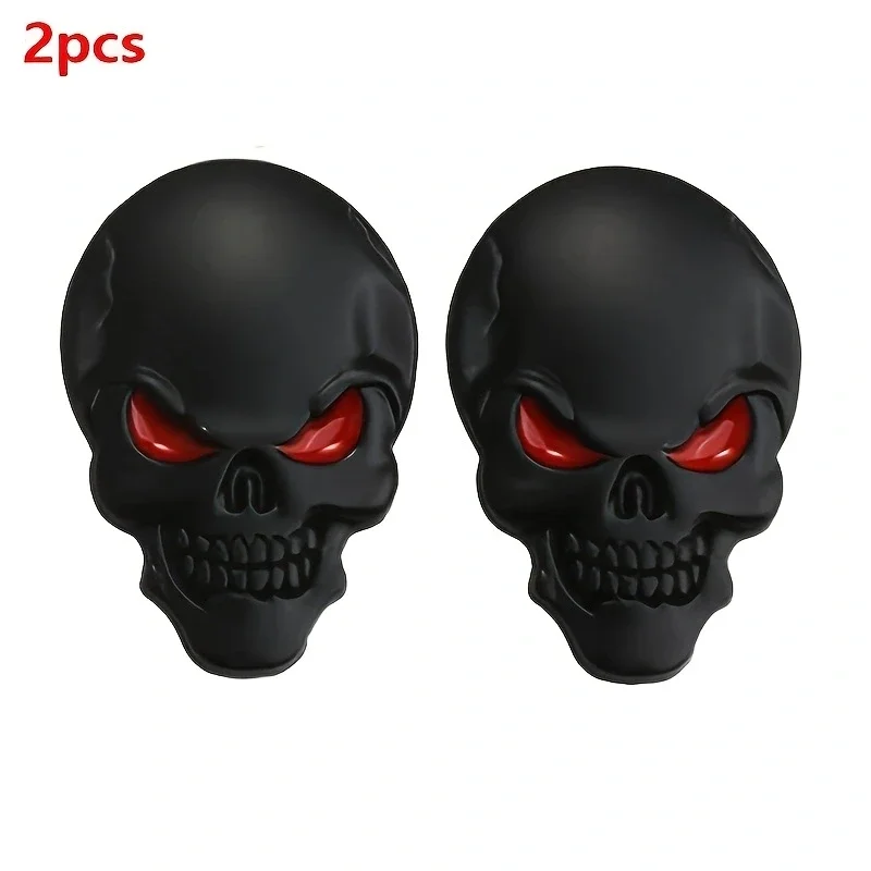 2pcs Skull Pirate Skeleton Buccaneer Head Skull 3D Metal Car Body Sticker Auto Rear Emblem Badge Decal Car Sticker