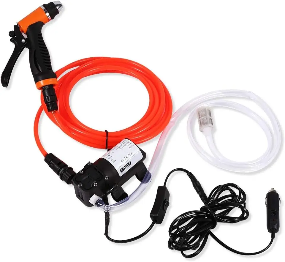 

Portable 12V Car Wash Pump 80W 130PSI High Pressure Washer Kit for Car Home Garden