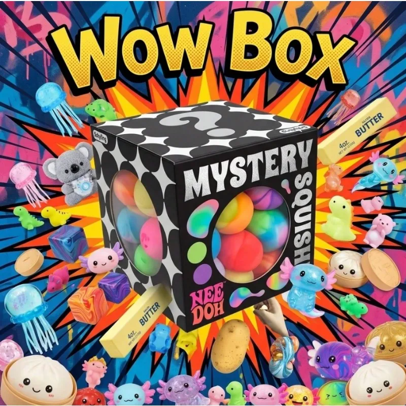 1PC Basic Lucky Squishy Mystery Box – 3 Independent Draws – Random Stress Relief Blind Pack