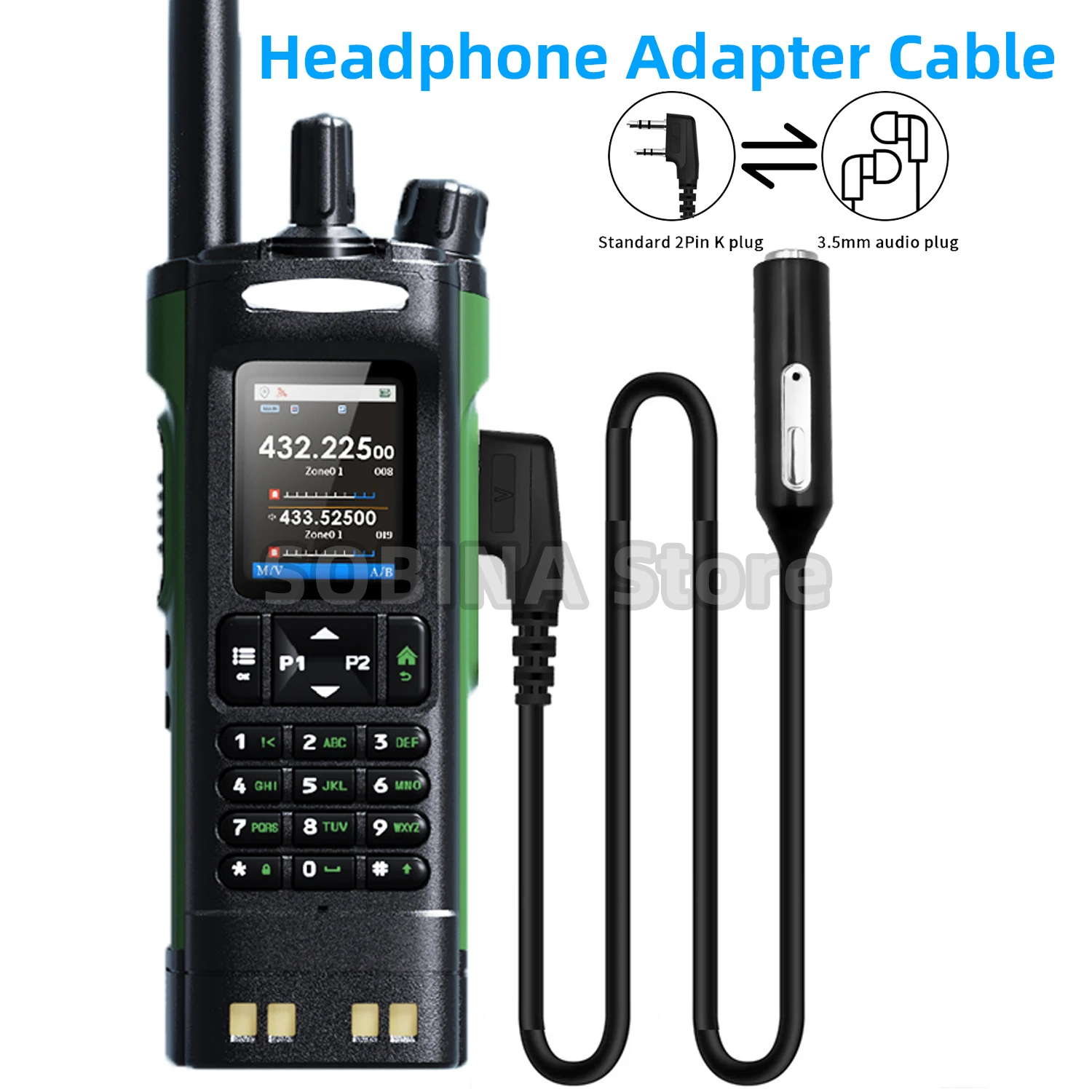 Walkie Talkie Adapter 2 Pin To 3.5mm cable with Microphone PTT For Baofeng Radio UV-5R BF-888S UV-21 PRO Quansheng UV-K5 Kenwood