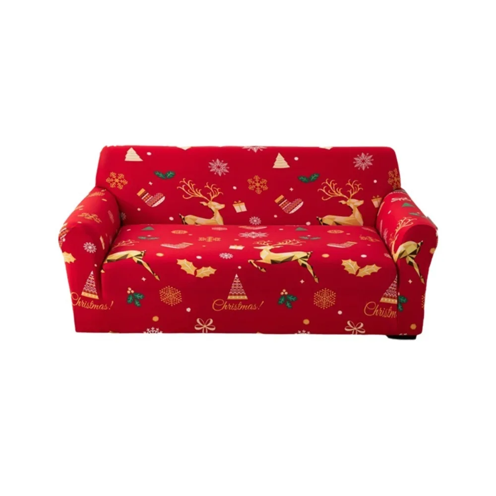 Practical Elastic Christmas Sofa Cover Scratch-Proof Red Sofa Slipcover Dirt-resistant Nonslip Couch Protector New Year