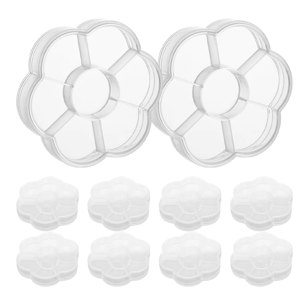 

10pcs Jewelry Storage Box Transparent Circular Organizer for Earrings Rings 10 5x2cm Lightweight Travel Container