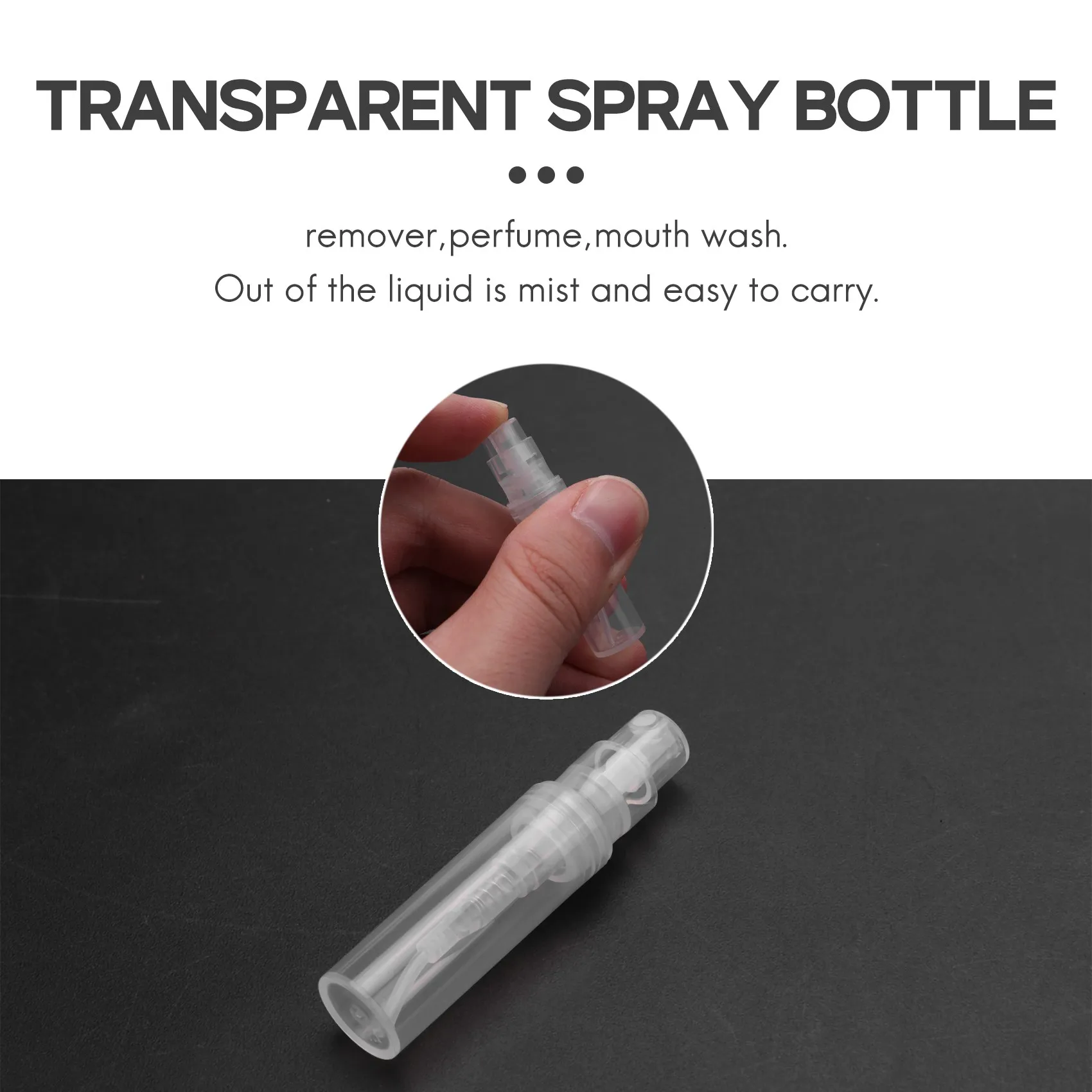 50 x 2ml Plastic Travel Spray Bottle Empty Transparent Perfume Atomizer New