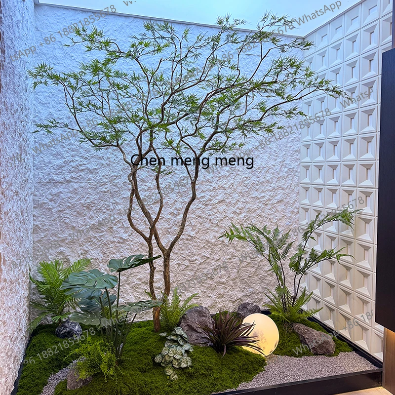

High end simulation feather maple leaf tree, horse drunk wood, indoor fake tree, green plant, large banyan tree, showcase plant