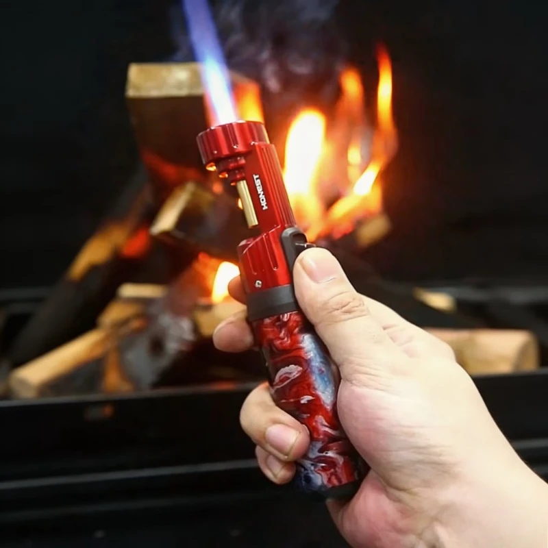 HONEST New Metal Windproof Spray Gun Inflatable Lighter Outdoor High Temperature Blue Flame Durable Igniter Smoking Appliance