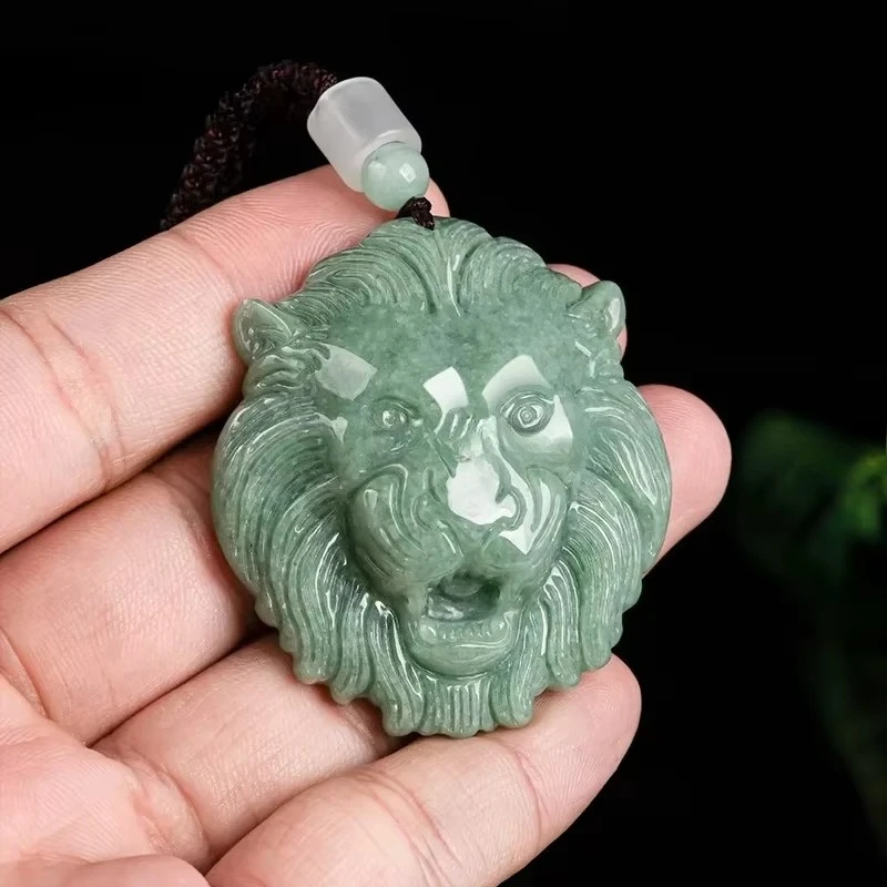

Natural A Goods Jade Domineering Lion Head Jade Pendant Hand-carved Fashion Exquisite Jewelry Men's and Women's Holiday Gifts