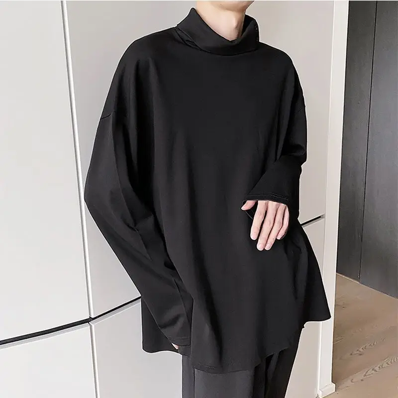 Yohji Yamamoto Style Spring and Autumn New Men's Japanese Simple Sweatshirt Loose Personality Half Turtleneck Bottoming Shirt