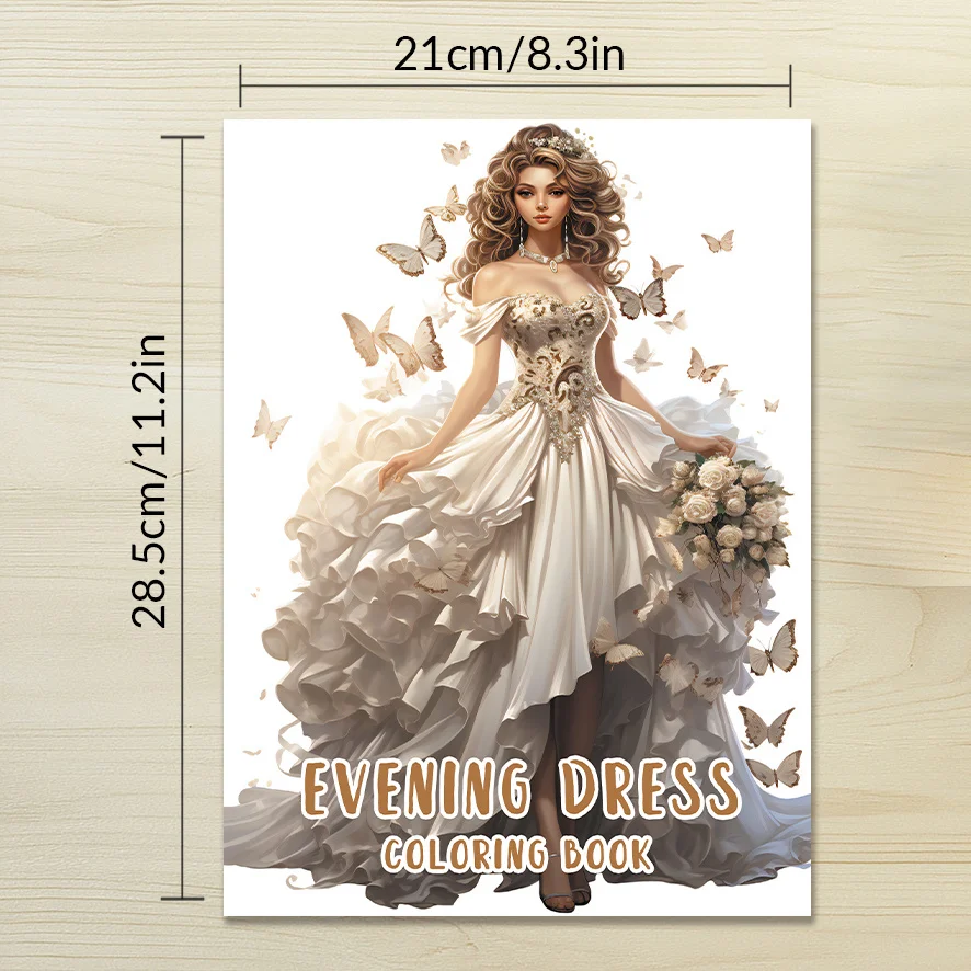 Coloring Book - 8.3x 11.2 inches 32 pages Fashion Clothing Coloring Book - Perfect for soothing, back to school gifts, gifts for