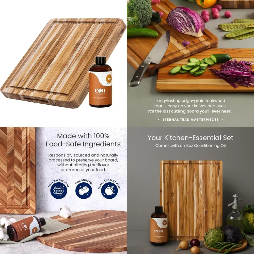

Food Grade Mineral Oil Set for Small Wood Cutting Board with Juice Groove - Premium Carving and Cutting Board Accessories