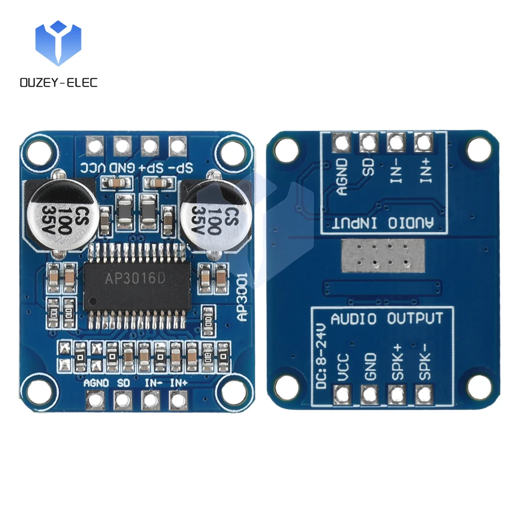 DC 8~24V Class D Digital Amplifier AP3001 Audio Power Amplifier Module 10W/20W/30W High Power Supply For 4/8Ω Speaker