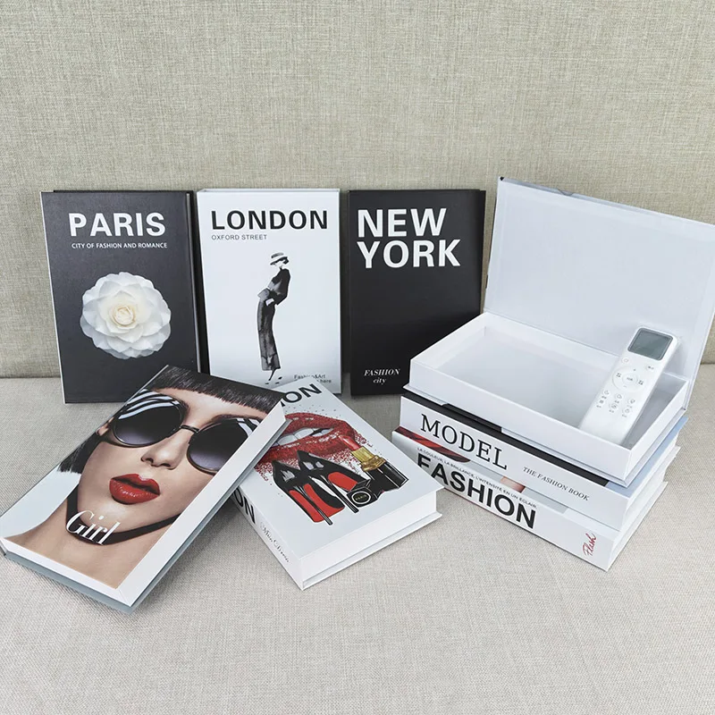 كتب مزيفة فاخرة ديكور فني ، باريس نيويورك ، مجلة لندن النسائية ، طاولة قهوة ، فندق فيلا ، ديكور منزلي ، اكسسوارات تصوير ، موضة