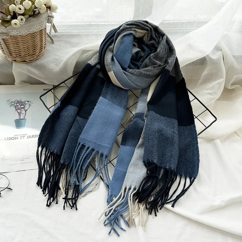 Warm Fall and Winter Scarf Design Print Women bufandas cashmire mujer Lady Wrap Tassel Scarves Knitted Men Foulard Blanket