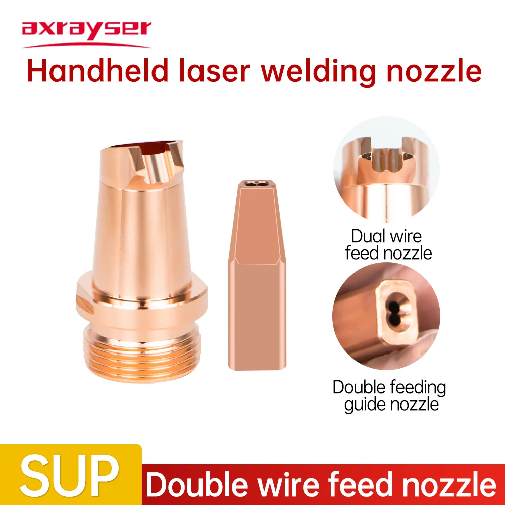 

SUP M16 Laser Welding Nozzles Double Wire Feed Nozzle for Dual Welding Wire Handheld Welding Head Copper Nozzle Accessories