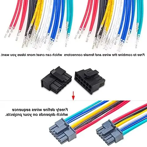 

Molex Micro-Fit 3.0mm Pitch Dual Row Connector Kit 2x1/2-6 Pin Housing with 22AWG Pre-Crimped Cables for DIY Electronics Project