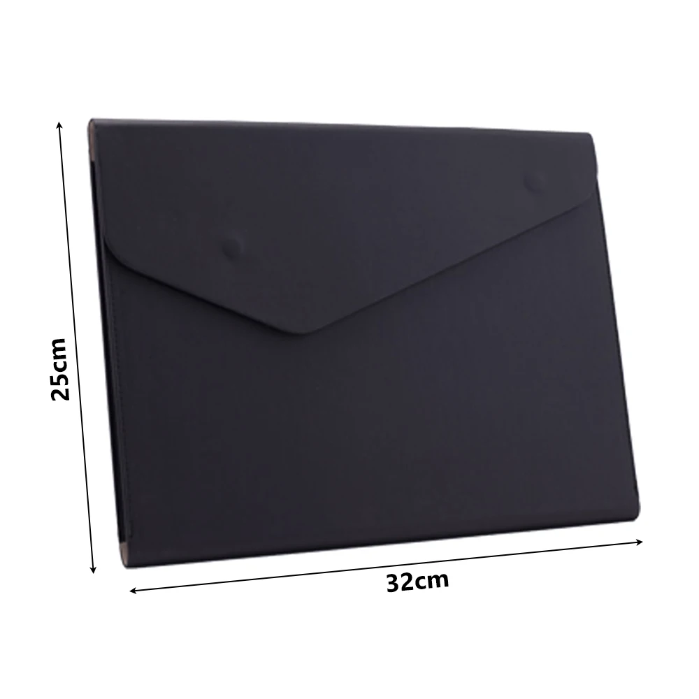 حقيبة مستندات جلدية ذات سعة كبيرة مع مقبض A4 مجلد ملفات جلدي بإبزيم وحقيبة ملفات بمشبك قلم