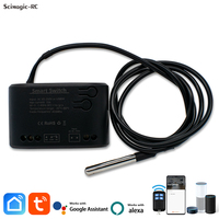 Tuya Wifi 10A Smart Temperature Humidity Switch Power Monitor with Thermostat Probe Sensor for Fish Tank Greenhouse Warehouse