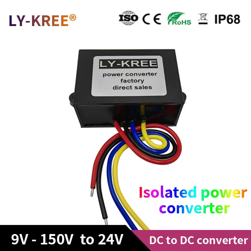 Safe Isolation 24V Converter 12V36V48V60V72V96V100V110V to 24V Step-down Module DC-DC Automobile 9-36V Buck Converter