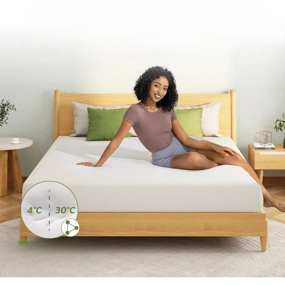 

10 Inch Twin Size Bed Mattress, Memory Foam Mattress, in A Box with Cooling Green Tea Gel, Relieve Pressure with Medium Support