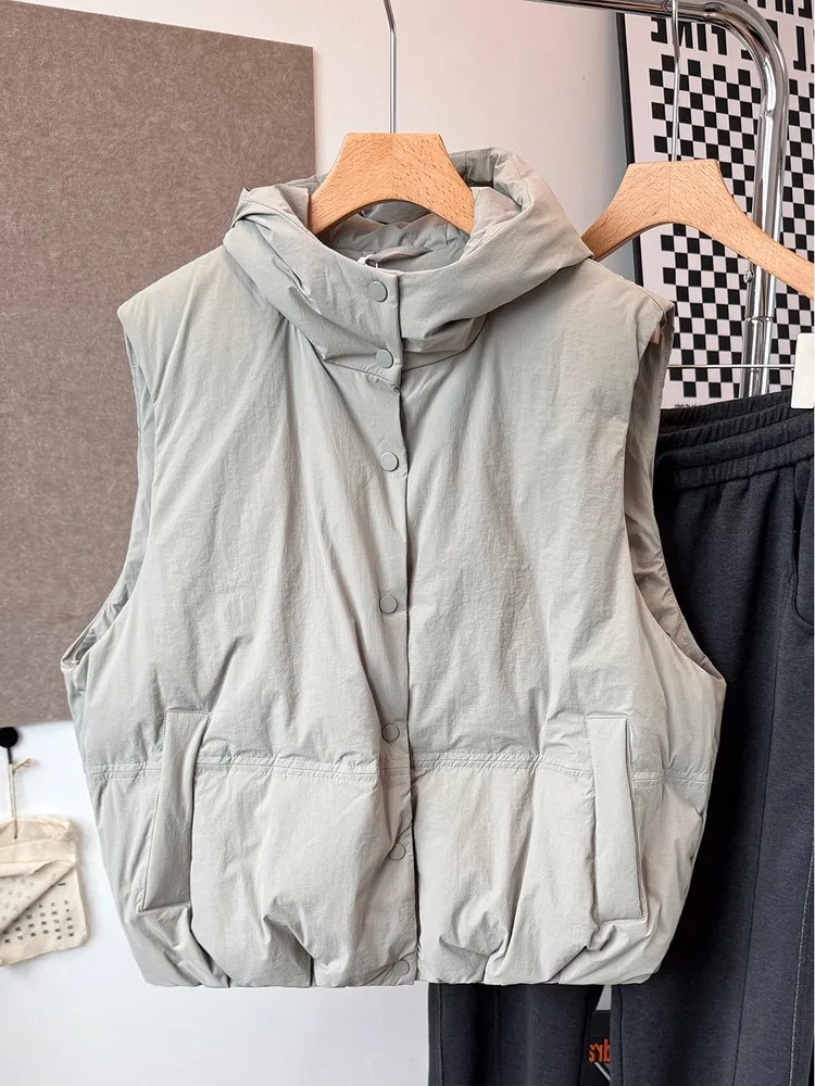 

Мужской зимний утепленный хлопковый жилет с капюшоном, теплый повседневный модный верхний одеяние для молодежи, стильный крой Cleanfit