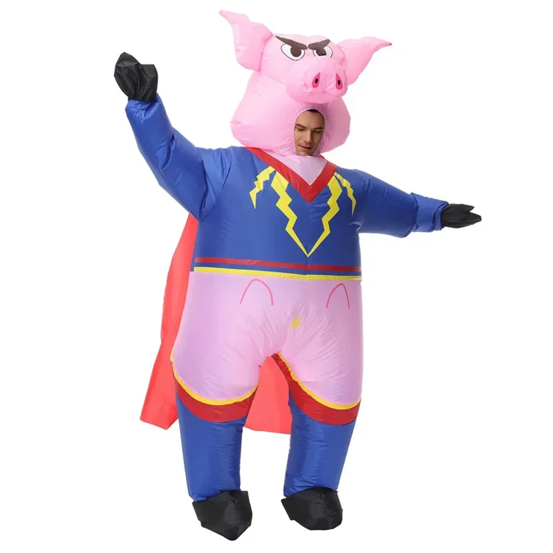 زي خنزير قابل للنفخ للكبار والأطفال ، ينفخ ، هالوين ، عيد الميلاد