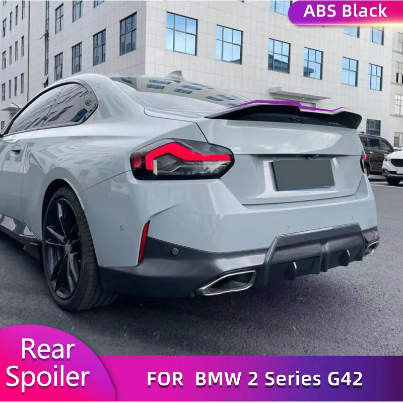 

ABS Gloss Black Car Rear Trunk Spoiler Wings For BMW 2 Series G42 Coupe 2-Door 2022 2023 Auto Rear Boot Lid Wing Lip Spoiler