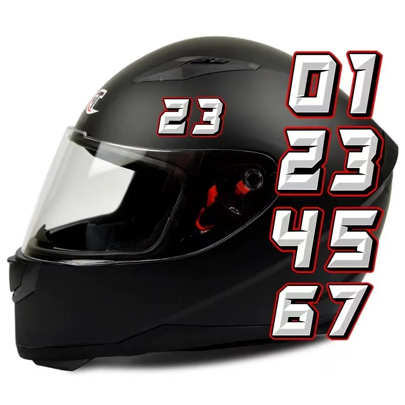 

Number 0 To 9 Motorcycle Stickers Waterproof Motorbike Helmet Vinyl Decals Motocross Fuel Tank Side Panels Car Window Decoration