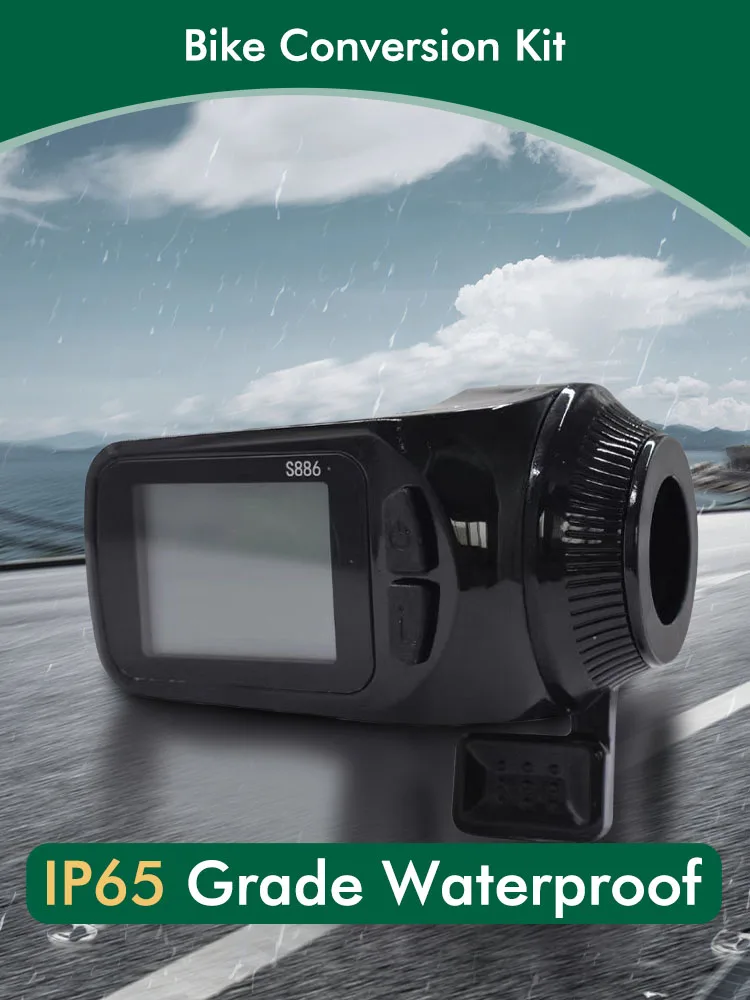 UART2 E-Bike LCD S886 Display Meter 24V-60V SM/Wasserdichter Verbindungsstecker Elektrofahrrad-Display mit USB