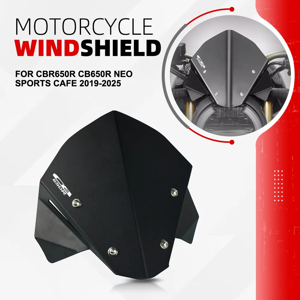 

CBR 650R Windscreen For HONDA CBR650R CB650R Neo Sports Cafe 2019 2020 2021 2022 2023 2024 2025 Motorcycle Windshield Deflector