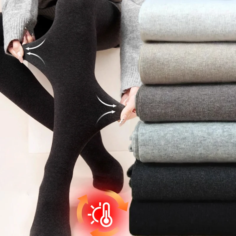 

Осень-зима 2025: толстые бархатные леггинсы с героями мультфильмов для женщин, утягивающие пуховые колготки, утепленные черные, серые колготки