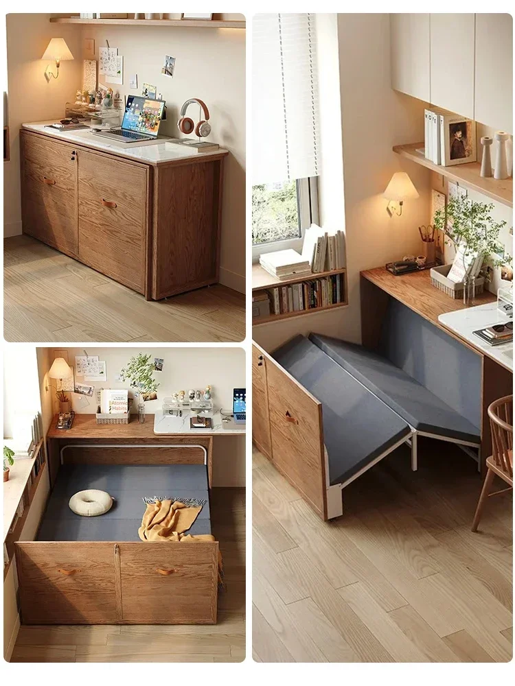 Multifunctional study hidden folding lunch break bed office cabinet pull-out telescopic invisible bed wardrobe integrated