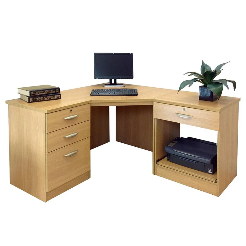Modern Wooden Student Desk, Convertible Computer Bedroom Desktop with Drawer Lock, Stylish Study Writing Table