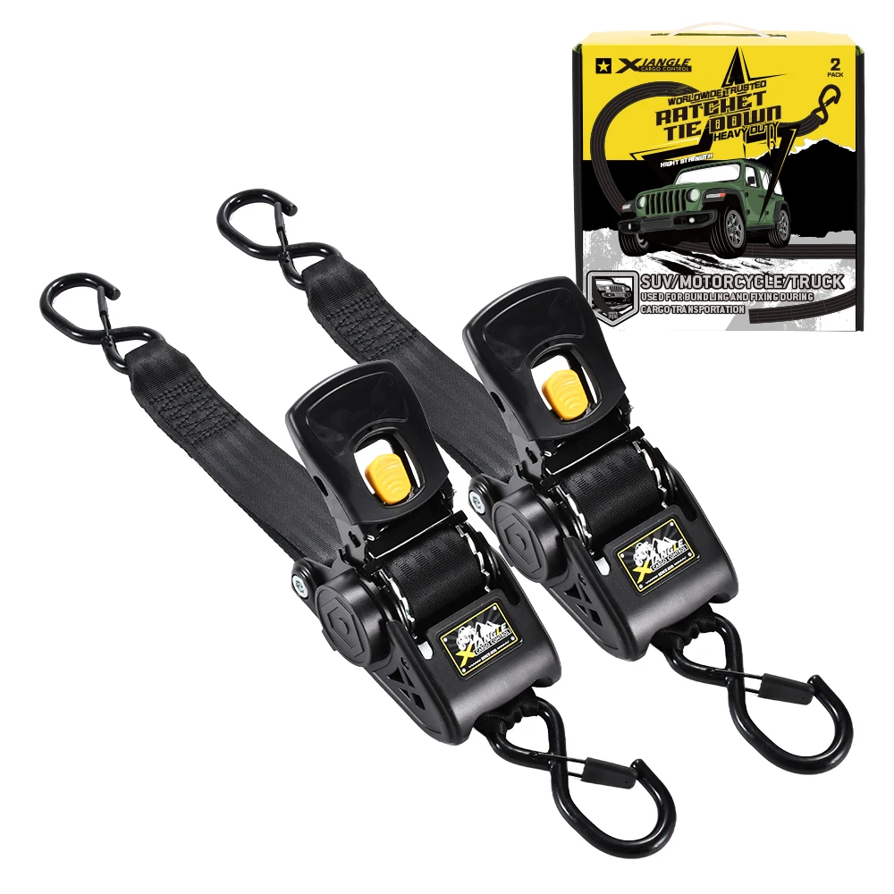 Mountable Truck Customizable Box Heavy Duty 2inch 3306lbs BS Self Retracting Boat & Trailer Auto Retractable Ratchet Straps