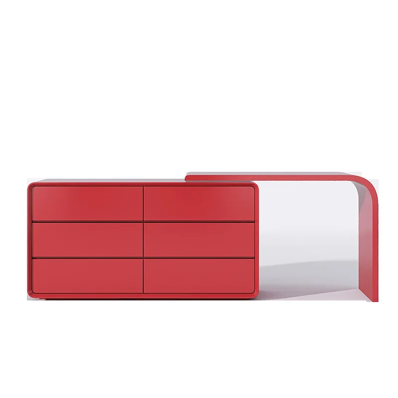 

All solid wood paint dresser retractable chest cabinet integrated high-end cosmetic table modern simple small apartment locker