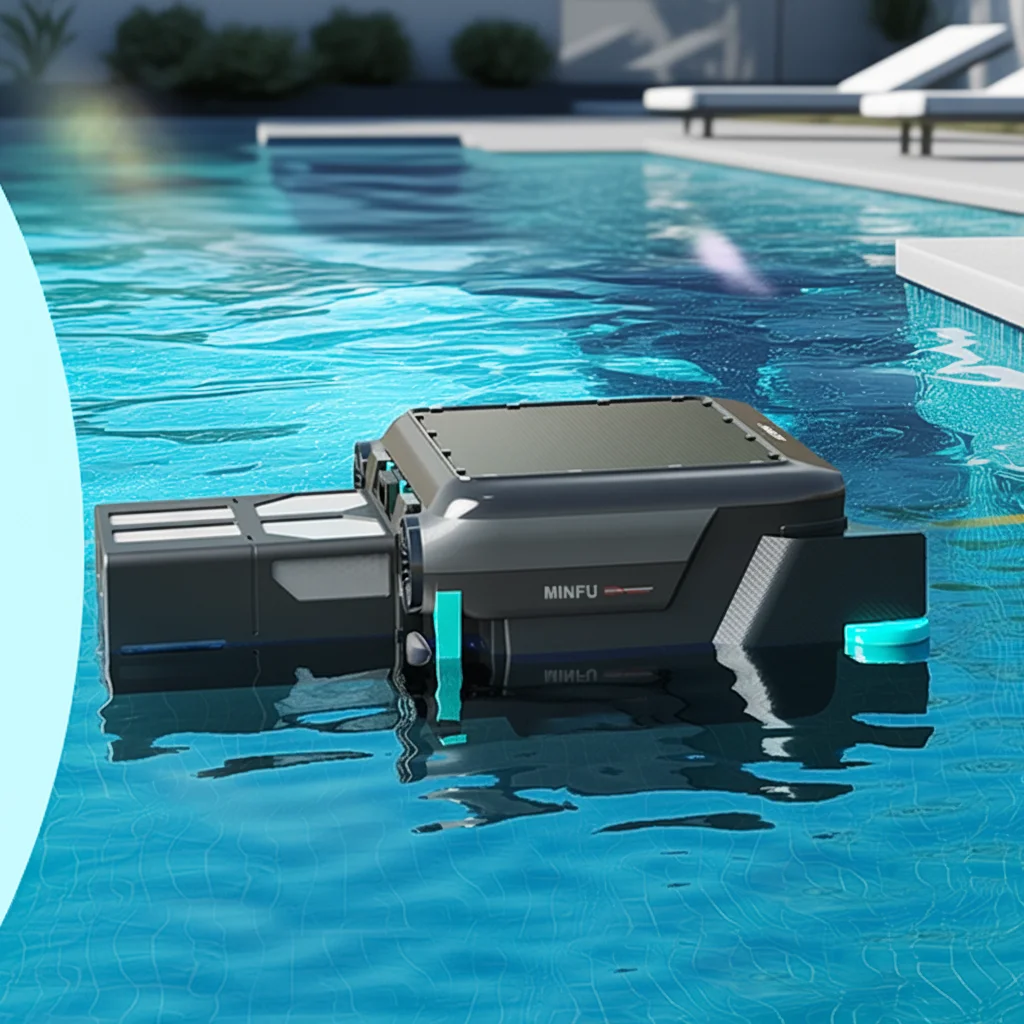 Hot Sales Solar-Powered Robotic Pool Cleaner with Self-Parking Technology Cordless Ground Pool Skimmer Conveniently Automatic