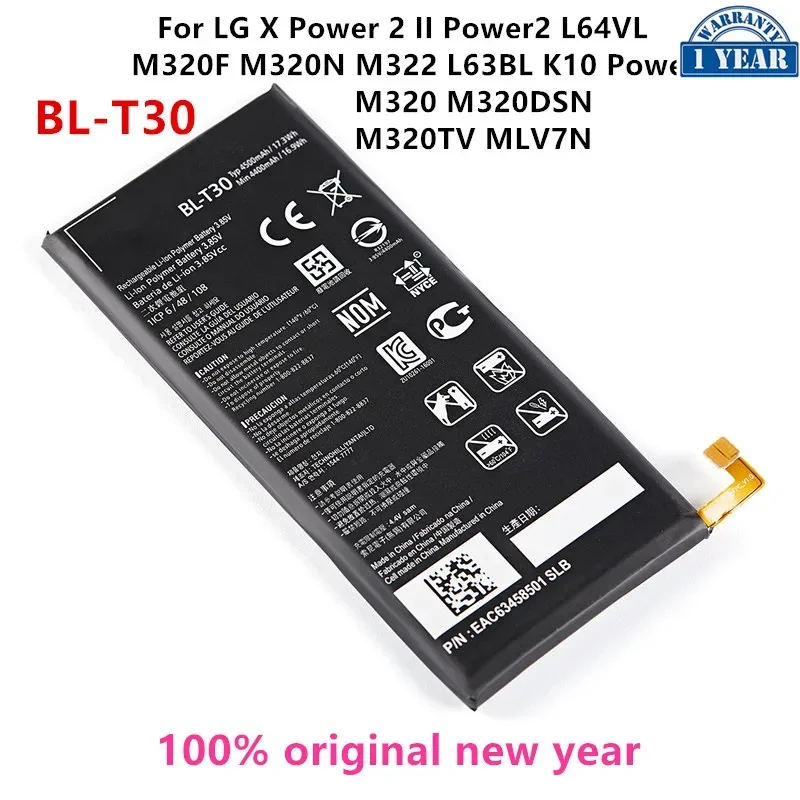 Originele BL-T30 4500Mah Batterij Voor Lg X Power 2 Ii Power2 L64vl M320f M320n M322 L63bl K10 Power M320 M320dsn M320tv Mlv7n