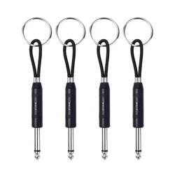 4Pcs Guitar Plug Keychain for Marshall Amp Key Holder,for Fender Jack Holder,for Marshall Jack Key Holder,Black