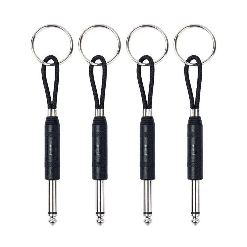 4Pcs Guitar Plug Keychain for Marshall Amp Key Holder,for Fender Jack Holder,for Marshall Jack Key Holder,Black