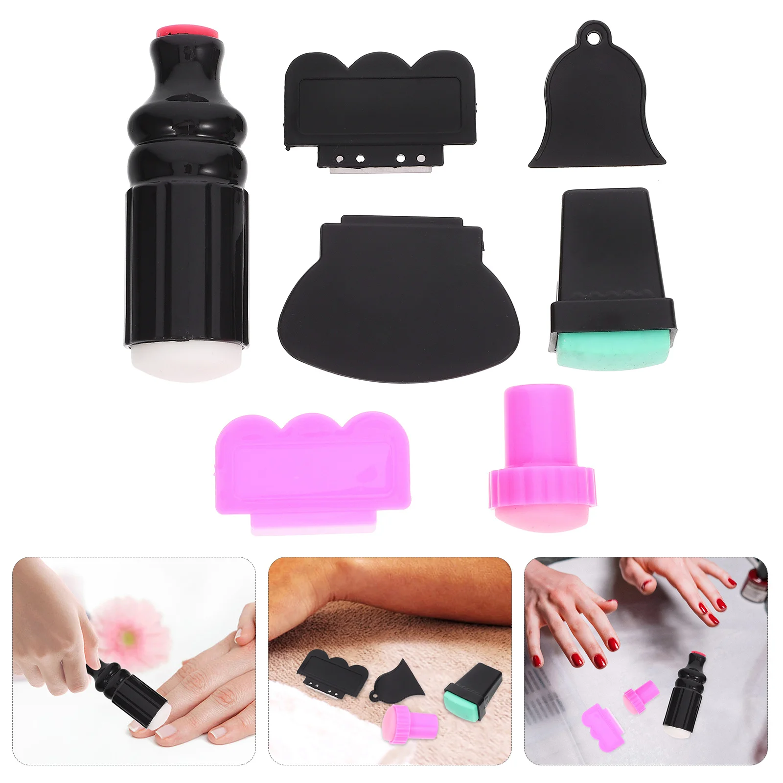 

7Pcs Nail Stamp Tools DIY Manicure Template Set for Attractive Nails Fashionable Look Easy to Use Nail Stamper