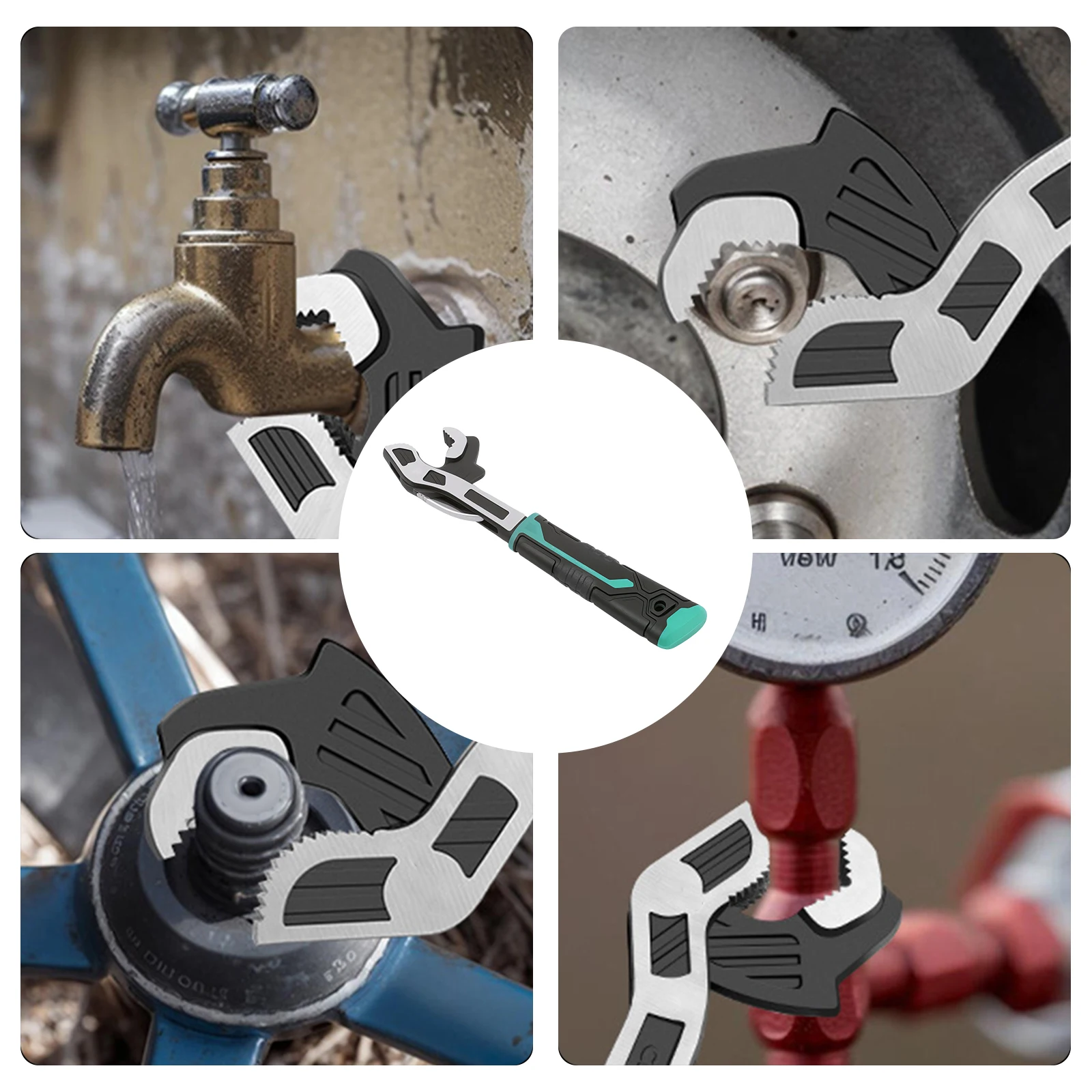 2 قطعة مفتاح الأنابيب عالية الكربون أنابيب الصلب المفك سميكة الأنابيب قبضة أداة قابل للتعديل الأنابيب تحول وجع الذاتي قفل وجع #5