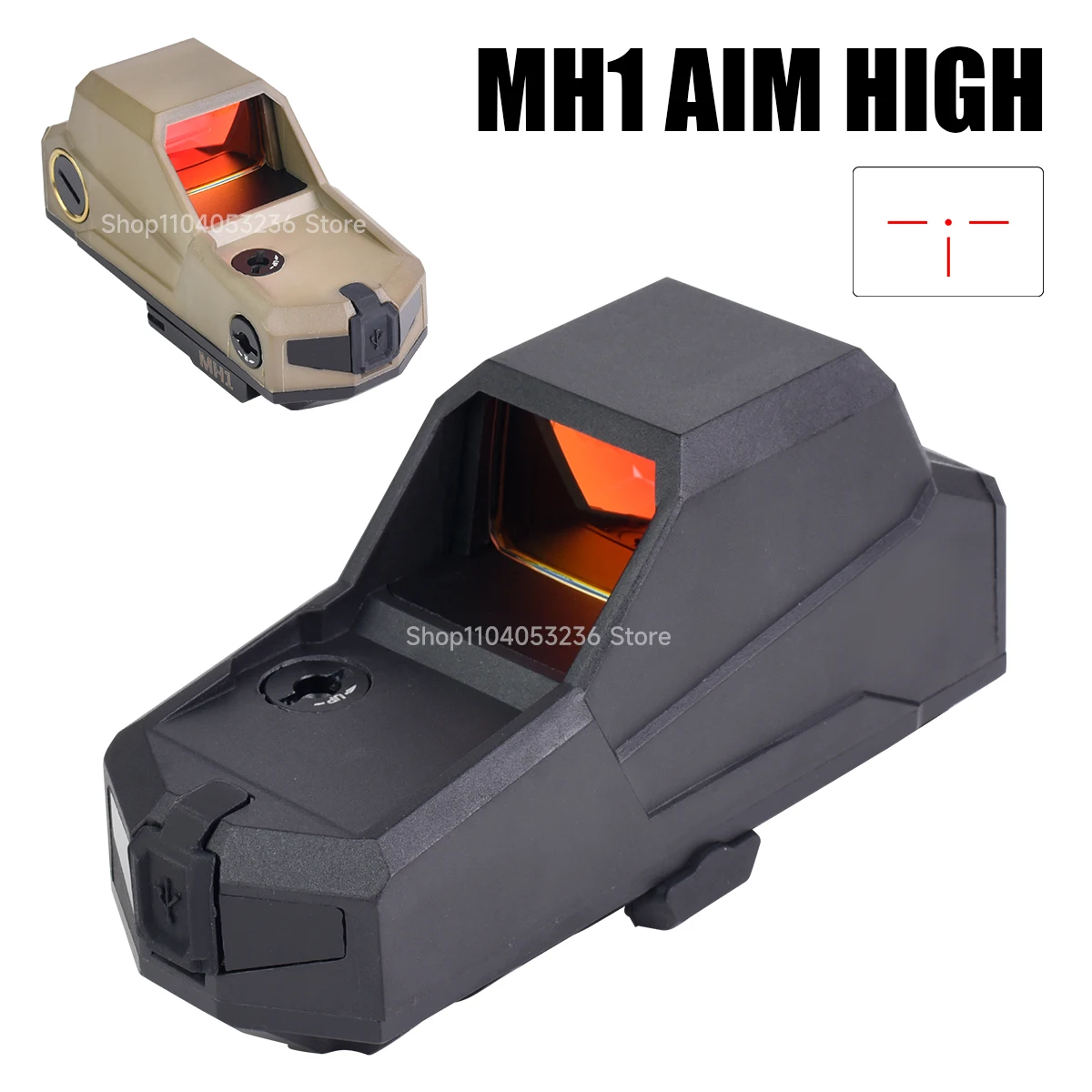 

MH1 Hunting Reflex Scope Tactical Red Dot Sight Optics Largest Field Scope for 20mm Quick Detach with USB Charger