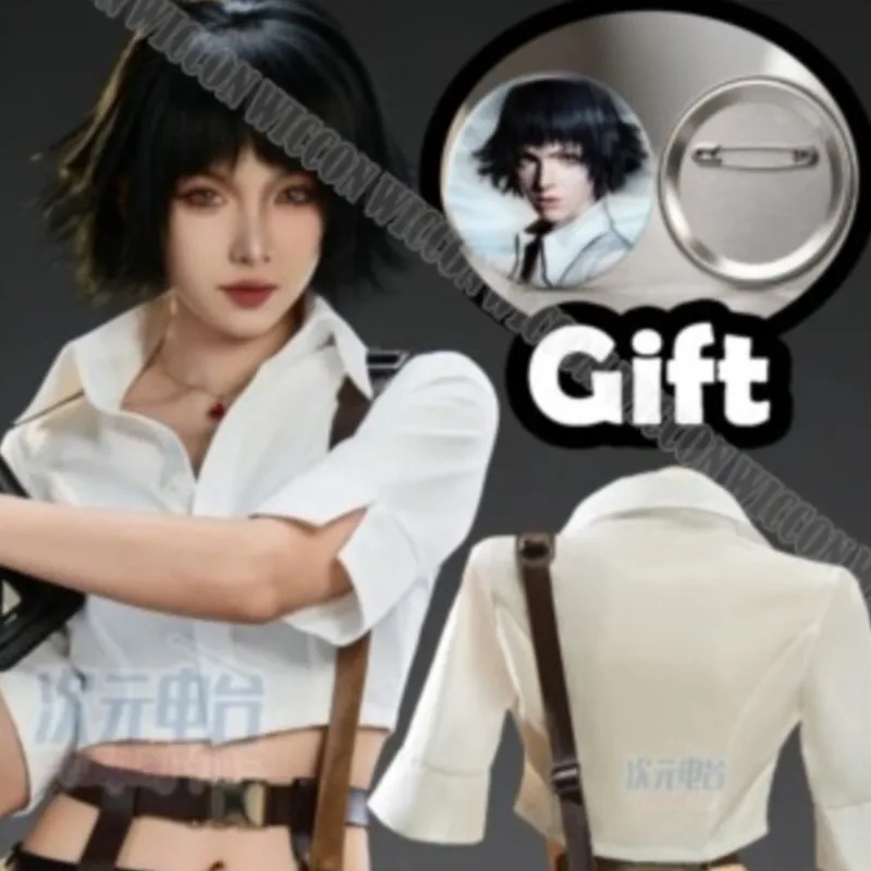 

Lady Mary Ann Arkham Demon Cryy Dmc Game Cosplay Mini Skirt Shirt Black Wig Woman Clothes Halloween Comic Con Festival WuHU Cos