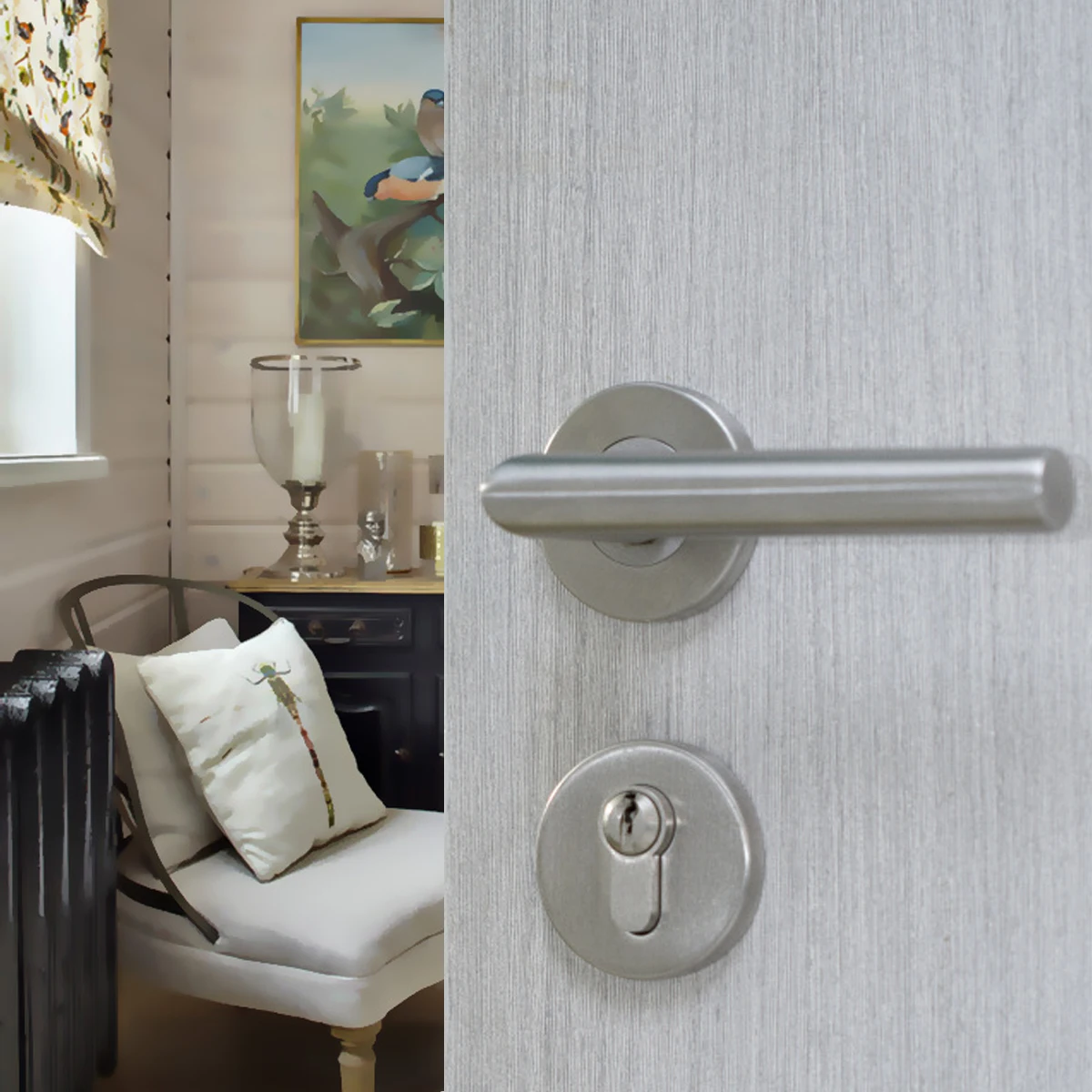 

2 Pcs Door H Right Angle Stainless Steel Entrance Passage Bedroom Modern Heavy Duty Closet H les Fits All Sizes No Hole