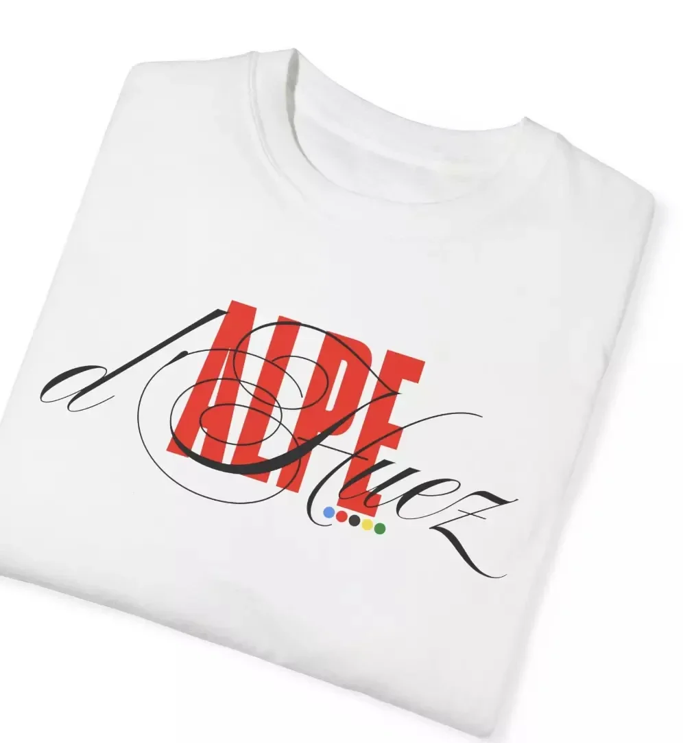 2024 جولة دي فرنسا الشهيرة الدراجات تسلق جبال الألب D'HUEZ تي شيرت دراجة نارية كبيرة الحجم الرجال النساء للجنسين الموضة الكلاسيكية كبيرة الحجم المحملة