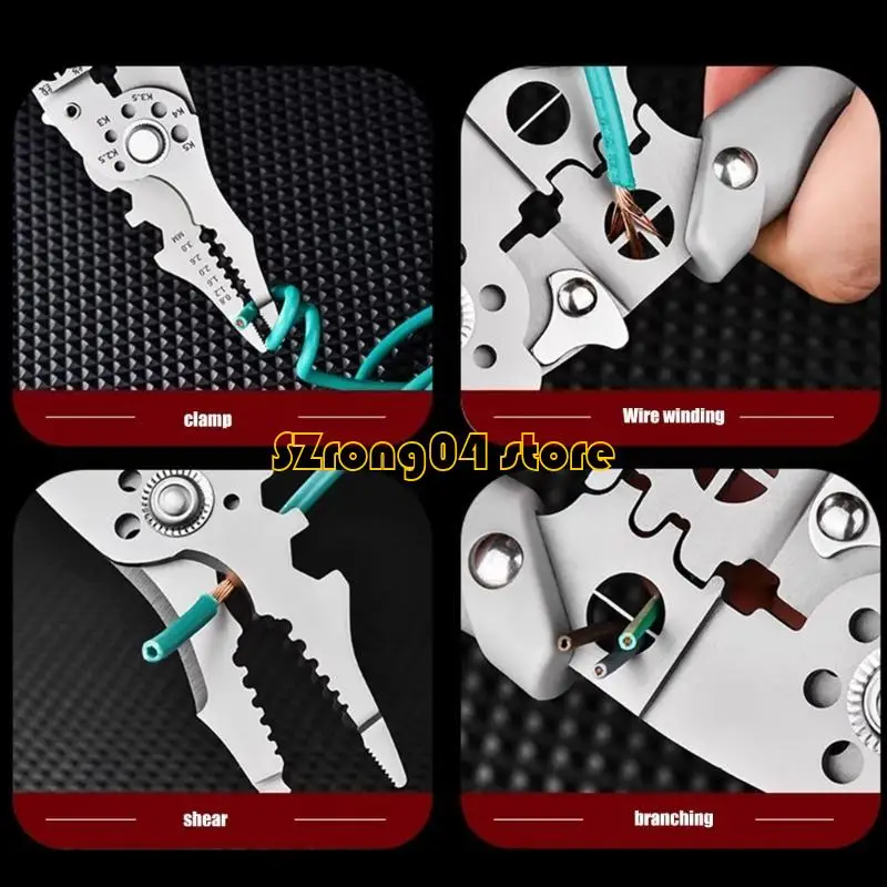 

H4GD Multifunctional Wire Stripper Decrustation Pliers Crimper Cable Stripper Cutter Multifunctional Wire Repair Tool Pliers