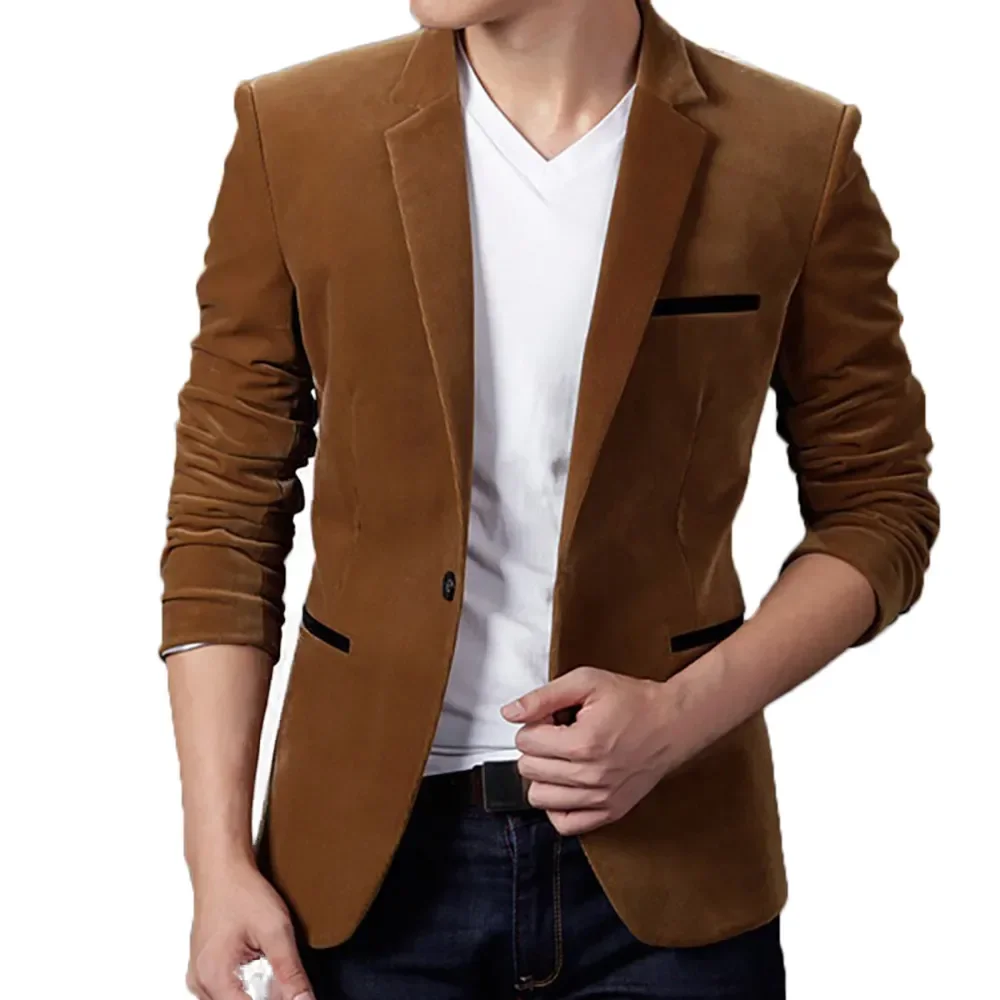 

New Arrival Luxury Men Blazer Fashion Brand High Quality Cotton Blend Spring Autumn Slim Fit Men Suit Blazers Men 2024