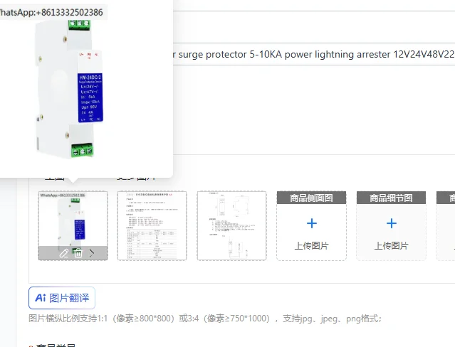Guide rail AC/DC power surge protector 5-10KA power lightning arrester 12V24V48V220V