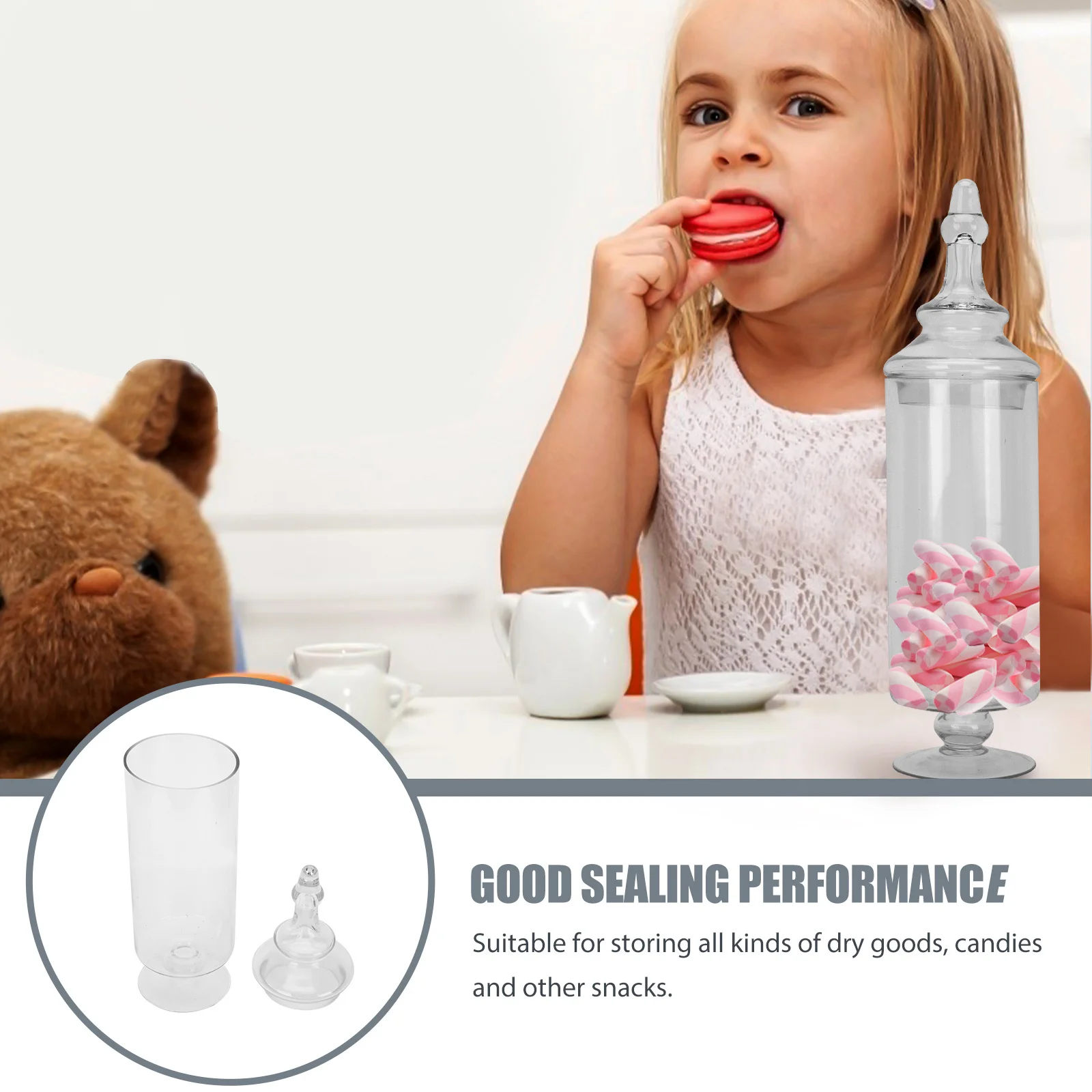 

Seasoning Jar Party Wedding Supply Portable Candy Storage Jars Transparent Modern Holder Glass with Lid
