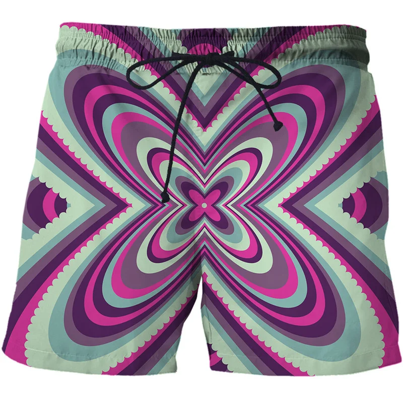 Dazzle Illusion Flower Short Pants Women Kid Men 3D Printed Swimsuit Beach Shorts Skateboard Sport Street Casual Loose Shorts